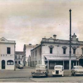 Adelaide Project - 1963-June 1967 - Buildings on site prior to demolition - Flinders Street frontage showing I.O.O.F. at extreme eastern end of site and old Molton Street - c.1963