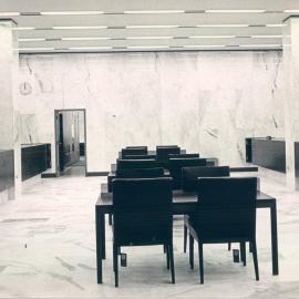Melbourne Project - December 1961-September 1966 - Bonds and Stock Department public area showing writing slopes, 2nd floor - 2 September 1966