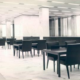 Melbourne Project - December 1961-September 1966 - 1st floor Banking Chamber, public area showing writing slopes and counters - 2 September 1966
