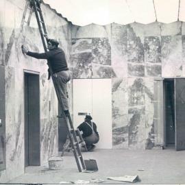 Melbourne Project - December 1961-September 1966 - Workmen cleaning up lift lobby, Ground Floor - 15 July 1966