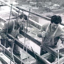 Melbourne Project - December 1961-September 1966 - Erecting scaffolding for formwork - roof - 13 July 1965