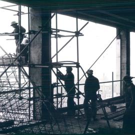 Melbourne Project - December 1961-September 1966 - Erecting scaffolding for masonry workers at 15th floor level - 13 July 1965
