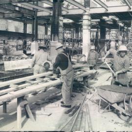 Melbourne Project - December 1961-September 1966 - Workers on ground floor from north western corner - 19 August 1963