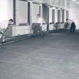 Head Office Building - January 1963-January 1965 - Stretching carpet, 4th floor - 4 February 1964