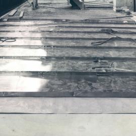 Head Office Building - January 1963-January 1965 - Laying copper membrane along forecourt, Martin Place frontage - 5 December 1963