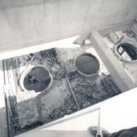Head Office Building - January 1963-January 1965 - Holes in 18th floor slab for induction fans for evaporation condensers, part of air conditioning equipment - 9 October 1963