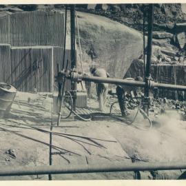 Head Office Building - January 1963-January 1965 - Section of granite being cut - 2 January 1963