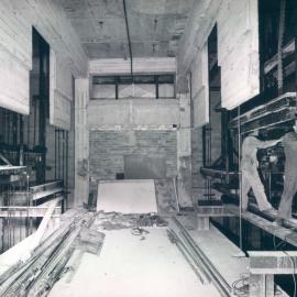 Head Office Building - January 1963-January 1965 - Installing lifts, ground floor - 8 April 1963