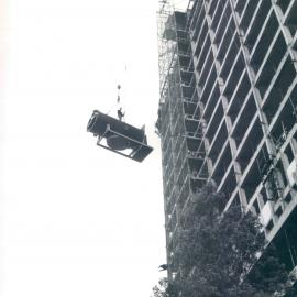 Head Office Building - January 1963-January 1965 - Hoisting boiler for installation on 17th floor - 21 March 1963