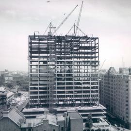 New Head Office Building - June 1960-January 1963 - View of northern face, load test being carried out on 8th floor - 20 November 1962