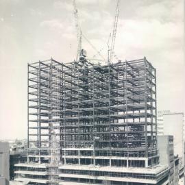 New Head Office Building - June 1960-January 1963 - Northern face showing steel erected to 17th floor level - 9 August 1962