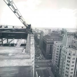 New Head Office Building - June 1960-January 1963 - Looking down Martin Place from 15th floor - 27 July 1962
