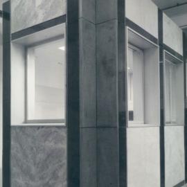 New Head Office Building - June 1960-January 1963 - Right angular corner invert showing Dark Wombeyan Blue (left) with honed granite corner - c.1963