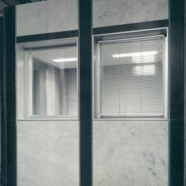 New Head Office Building - June 1960-January 1963 - Outside view of external fixed metal louvres - c.1963