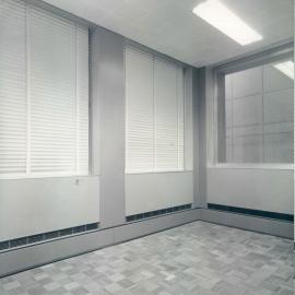 New Head Office Building - June 1960-January 1963 - Typical interior finishes including use of venetian blinds and Tallowood mosaic parquetry floor - c.1963