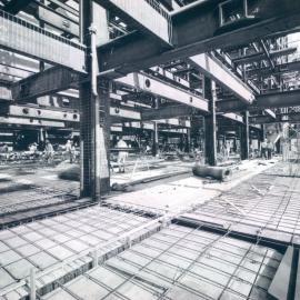 New Head Office Building - June 1960-January 1963 - Formwork being erected at 1st floor level, from Martin Place/Macquarie Street corner - 31 May 1962