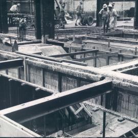New Head Office Building - June 1960-January 1963 - Floor of 2nd basement showing Stairway No. 1 between 2nd and 3rd basements - 1 February 1962