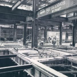 New Head Office Building - June 1960-January 1963 - Floor of 2nd basement showing Stairway No. 1 between 2nd and 3rd basements - 1 February 1962