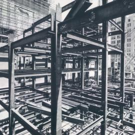 New Head Office Building - June 1960-January 1963 - Structural steel from north east corner - 1 February 1962