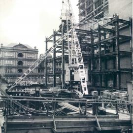 New Head Office Building - June 1960-January 1963 - 5 ton crane being positioned at 3rd floor level - 19 January 1962