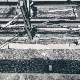 New Head Office Building - June 1960-January 1963 - View from above No. 3 strongroom - Tangbar being laid in position on roof - 4 January 1962