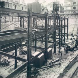 New Head Office Building - June 1960-January 1963 - Section of steel frame to ground floor level - Looking east - 3 November 1961