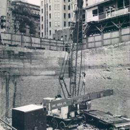New Head Office Building - June 1960-January 1963 - Column section being unloaded - 16 October 1961