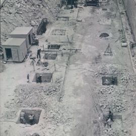 New Head Office Building - June 1960-January 1963 - Commencement of operations by EA Watts Pty Ltd.  Showing excavation for footings and some poured with concrete - 16 October 1961