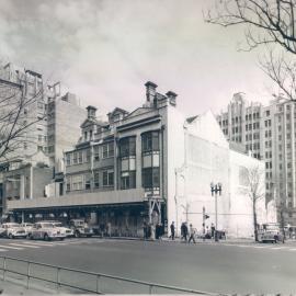 New Head Office Building - June 1960-January 1963 - First stage of erection of hoardings - Viewed across Macquarie Street - 9 August 1960