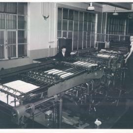 Bank's Property - Machinery & Equipment - Note Printing Branch - Two colour Miehle (direct) letterpress machine printing £1 background tints for the 1953-54 series - c.1953