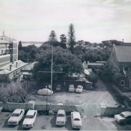 Premises - Branches - Perth - Site - Wide Angle view from second floor of the Grand Lodge of Freemason buildings looking over the whole site - October 1961