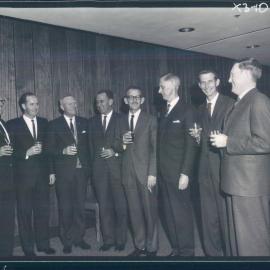Staff - Social Functions - (1960-1969) - Bonds & Stock 50th Anniversary - JN Swinburne, Bill Jones, Jack Burdon, W Young, Paul Givney, L Nash, Graham Thomas, NR Calcutt - 1966