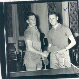 Staff - Sports, Hobbies & Culture - Head Office (1960-1969) - John Marnan with Jim Hogan after winning Table Tennis Semi-final - September 1962