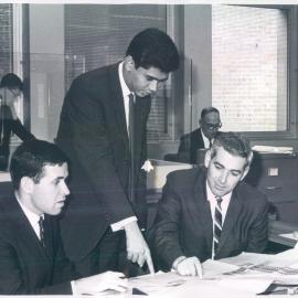 Bank's Functions etc - Visitors to the Bank - Head Office (1965-1969) Din Merican, Bank Negara with Richard Hill & Hugh McCarthy of Premises Section - September 1965
