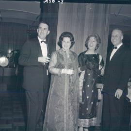 Staff - Charity Work - Head Office - Reserve Bank Ball - John Dowey, Mrs Tate, Mrs Curtin & JB Wright - 1965