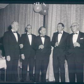 Staff - Charity Work - Head Office - Reserve Bank Ball - Jack Wright, RT Walker, Geoff Brazenor, RA (Bob) Johnston, DG Tate - 1965