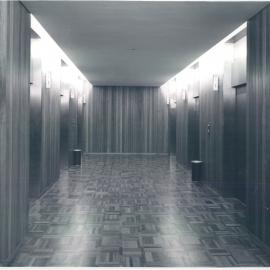 Premises - Branches - Head Office 65 Martin Place - Interior - 3rd floor lift lobby - c.1964
