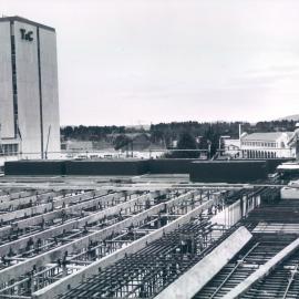 Premises - Branches - Canberra - RBA - Assembling of formwork for roof over Banking Chamber - August 1964