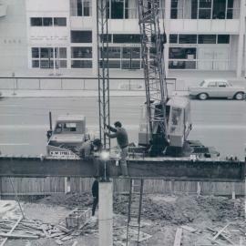 Premises - Branches - Canberra - RBA - Erecting & Welding Steel Columns to Banking Chamber (copy a) - May 1964