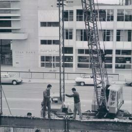 Premises - Branches - Canberra - RBA - Erecting Steel Columns to Banking Chamber - May 1964