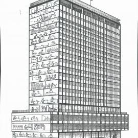 Premises - Head Office 65 Martin Place - Exterior of Premises - Sketch - 1964