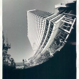 Premises - Head Office 65 Martin Place -  Exterior - Taken with 'fisheye' lens from Phillip Street - c. 1967
