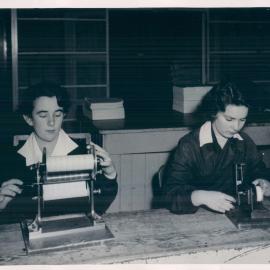 The Bank at Work - Note Printing Branch, Fitzroy - Making up stamp coils - c.1950s