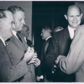 TR Ward, HR Longmuir and RL Johnson on the occasion of HW Reeves' retirement - 28 December 1956