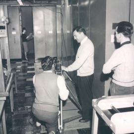 Archives Repository - Head Office, corner Pitt Street and Martin Place, making of Brownbuilt film (view i) - c.1961