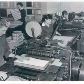 Note Printing Branch - Staff at work - Stamp booklet machine - 1960