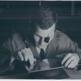 The Bank at Work - Note Printing Branch, Fitzroy - Note engraver Manfred Kuppler - 1960
