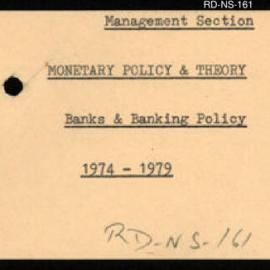 Research Department - Management Section - Monetary Policy & Theory - Banks & Banking Policy