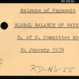 Research Department - Balance of Payments - Global - Committee Meeting - 24 January 1978