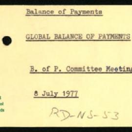 Research Department - Balance of Payments - Global - Committee Meeting - 8 July 1977